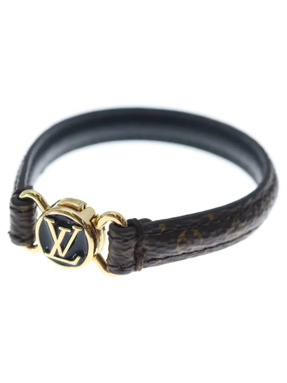 Louis Vuitton Monogram LV Click It Bracelet Bangle Brown